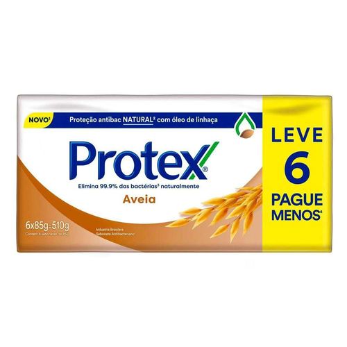 Kit Sabonetes em Barra Protex Aveia com 6 Unidades com 85g
