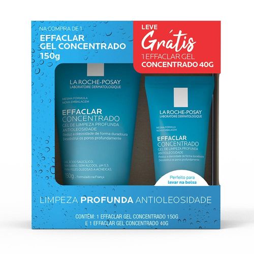 Kit La Roche-Posay Effaclar Concentrado Gel de Limpeza Facial 150g + 40g