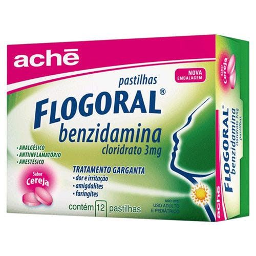 Flogoral 3mg Sabor Cereja com 12 Pastilhas
