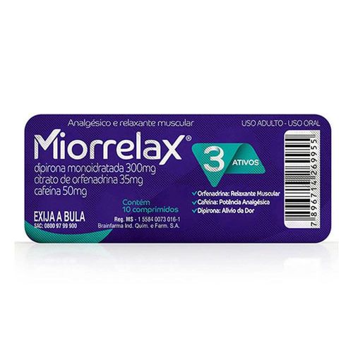 Miorrelax 300mg + 50mg + 35mg com 20 Blísteres com 10 Comprimidos