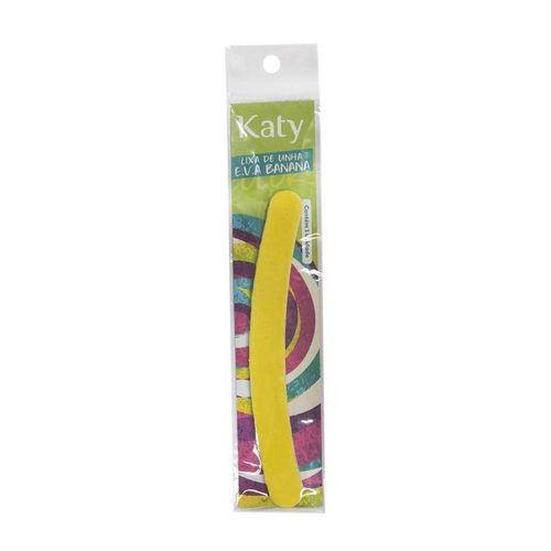 Lixa de Unhas Katy em EVA Formato Banana Canario com 1 Unidade