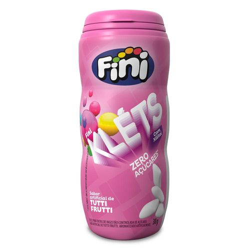 Chiclete Fini Kléts Sabor Tutti-Frutti Zero Açúcar 30g