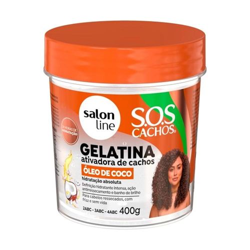 Gelatina Capilar Salon Line SOS Cachos Óleo de Coco 400g