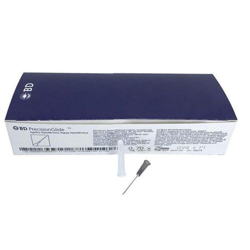 Agulha Descartável BD Precision Glide 0,70mm X 25mm com 1 Unidade