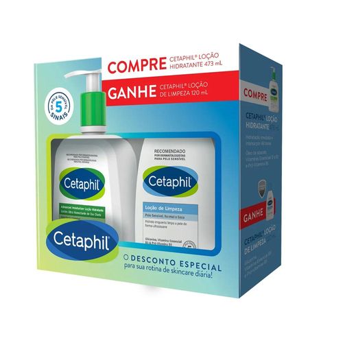 Kit Cetaphil com Loção Hidratante 473ml + Loção de Limpeza 120ml