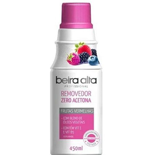 Líquido Removedor de Esmalte Zero Acetona Frutas Vermelhas Beira Alta 450ml
