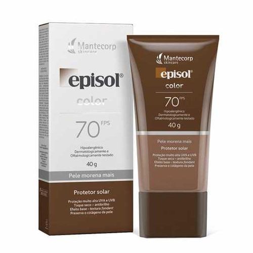 Protetor Solar Facial FPS 70 Episol Color Pele Morena Mais 40g