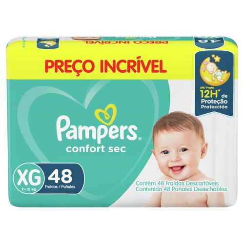 Fralda Pampers Confort Sec XG com 48 Unidades
