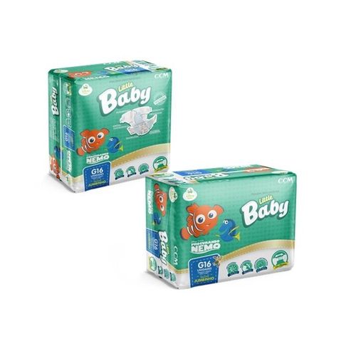 Fraldas Descartável Little Baby Nemo Jumbinho G com 16 Unidades