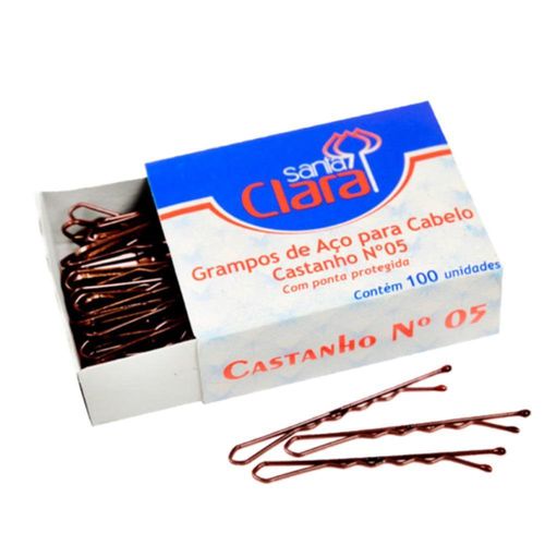 Santa Clara Grampo em Aco Castanho N5 com 100 Unidades