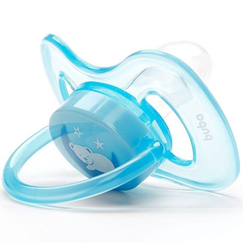 Chupeta Comfort Buba Baby Urso T2 Cor Azul com 1 Unidade