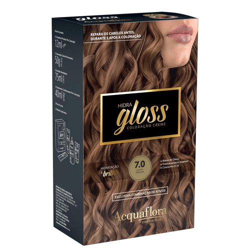 Acquaflora Hidra Gloss 7.0 Louro Natural Coloração Permanente 177g