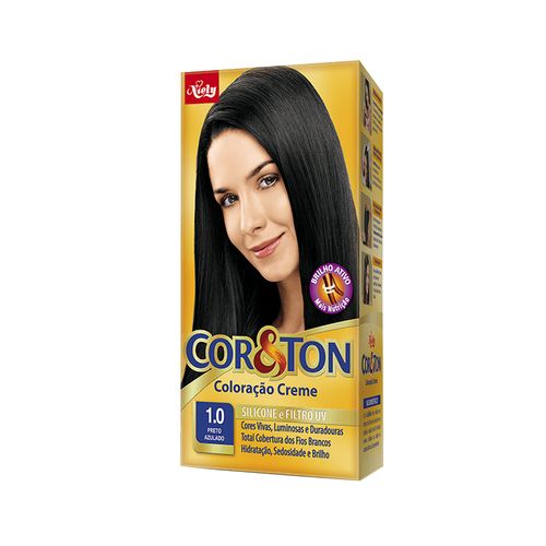 Tintura Niely Cor&Ton Preto Azulado Nº 1.0 com 1 Unidade