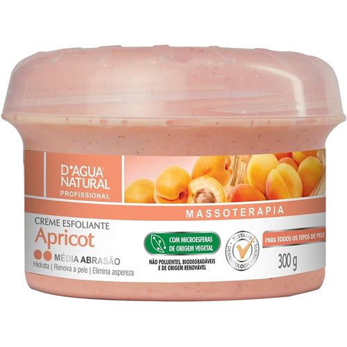 Creme Esfoliante Apricot Média Abrasão D'Agua Natural 300g