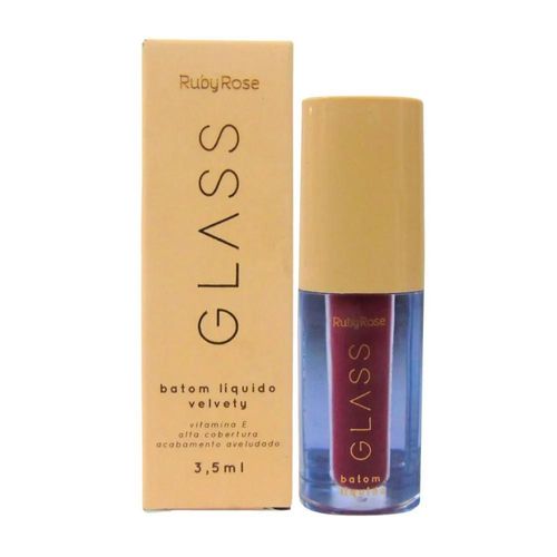 Batom Líquido Velvety Ruby Rose Glass BG05 3,5ml