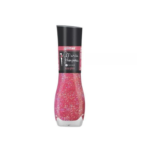 Maria Pomposa Esmalte Líquido Glitter Rosa Gloss 8ml