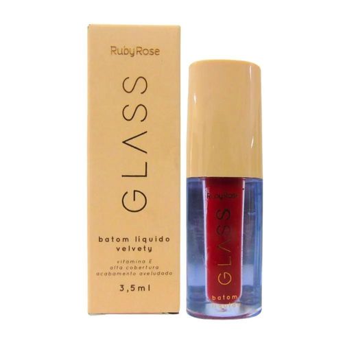 Batom Líquido Velvety Ruby Rose Glass BG04 3,5ml