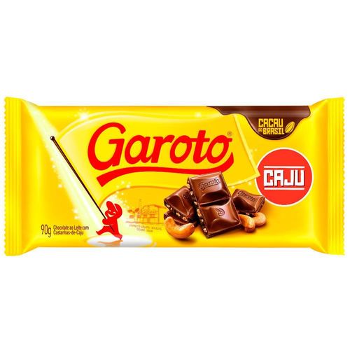 Barra de Chocolate Garoto Sabor Castanha de Caju 90g