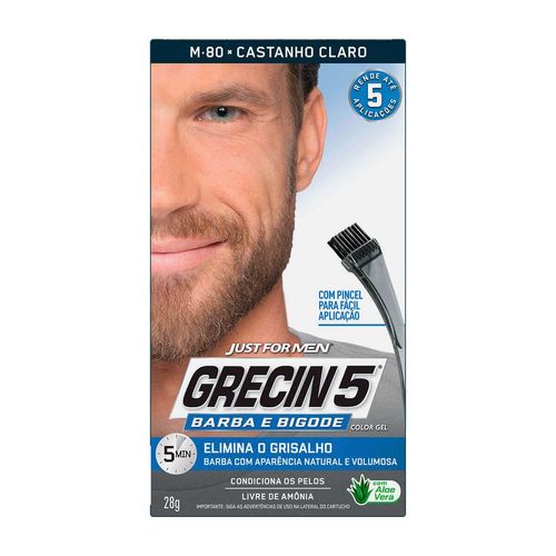 Tintura Grecin 5 Barba e Bigode Castanho Claro com 1 Unidade