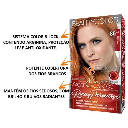 Coloração Beauty Color Ruivos Perfeitos 86.44 Ruivo Cobre Natural com 1 Unidade
