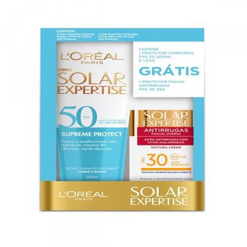 Kit Protetor Solar L'Oréal Expertise FPS 50 Corporal 200ml + Facial FPS 30 25g