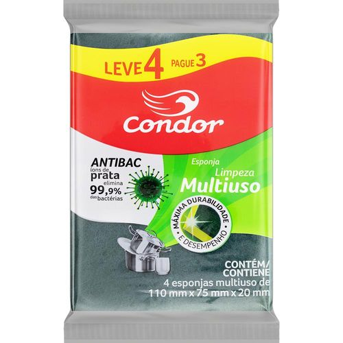 Esponja Multiuso Condor Pague 3 e Leve 4 Unidades