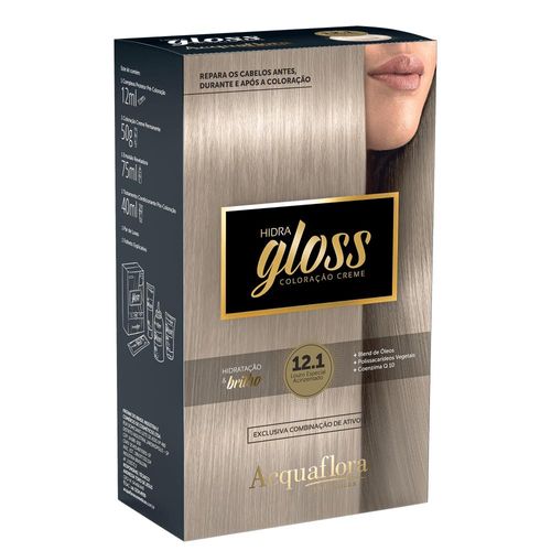 Acquaflora Hidra Gloss 12.1 Louro Especial Acinzentado Coloração Permanente 177g