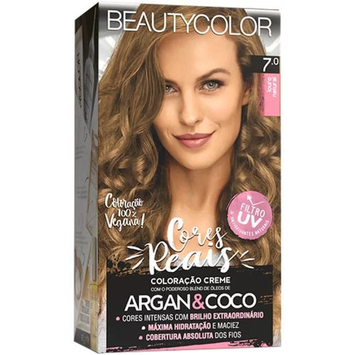 Kit Tintura Beauty Color 7.0 Louro Natural com 1 Unidade