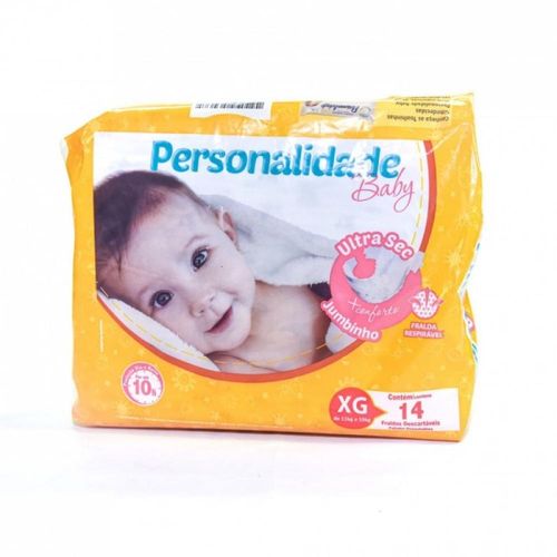 Personalidade Baby Fraldas Ultra Sec Jumbo Tamanho XG com 14 Unidades