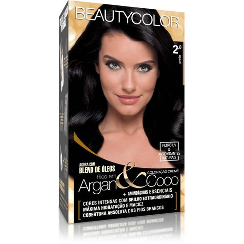 Tintura Creme Beauty Color Nº 2.0 Preto com 1 Unidade