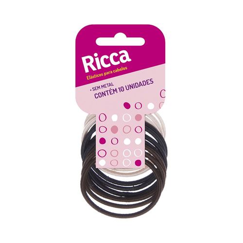 Elástico para Cabelos sem Metal Ricca com 10 Unidades
