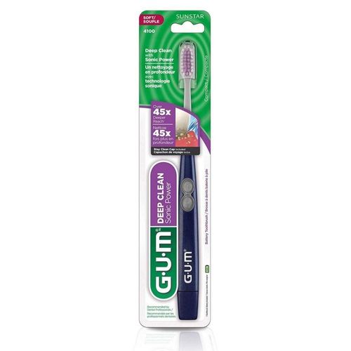 Escova de Dente Elétrica Gum Deep Clean Sonic Power Suave com 1 Unidade + 1 Capa Protetora
