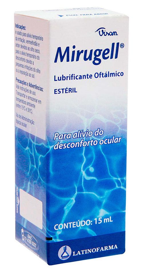 Mirugell Solução Lubrificante de Uso Oftálmico 15ml