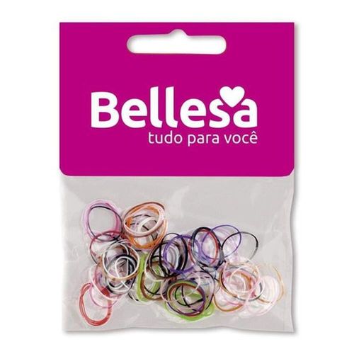 Elásticos de Silicone Coloridos para Cabelos Bellesa com 75 Unidades