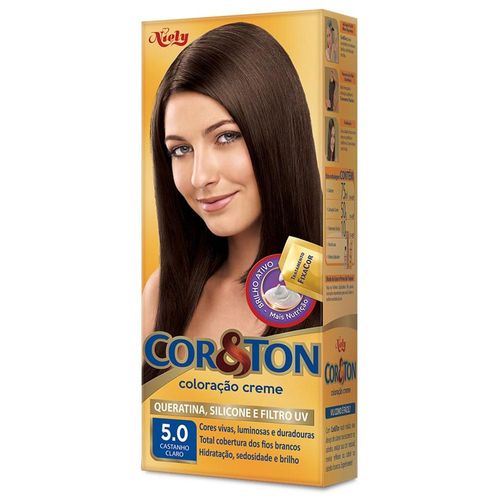 Tintura Niely Cor&Ton 5.0 Castanho Claro com 1 Unidade
