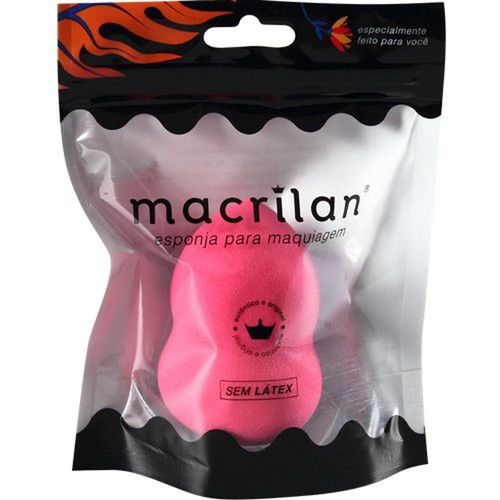 Esponja Gota para Maquiagem sem Látex Rosa Macrilan com 1 Unidade