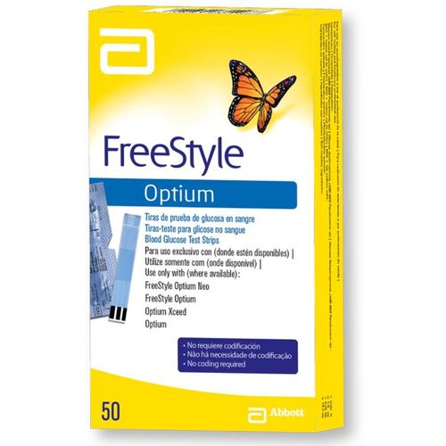 Tira de Teste FreeStyle Optium com 50 Unidades