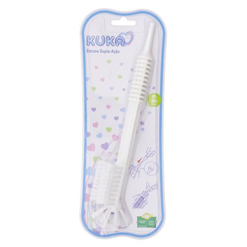 Escova para Lavar Mamadeira Kuka Baby Dupla Ação Cor Branca com 1 Unidade
