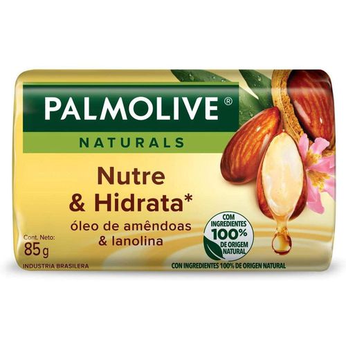 Sabonete em Barra Óleo de Amêndoas e Lanolina Nutre & Hidrata Palmolive Naturals 85g