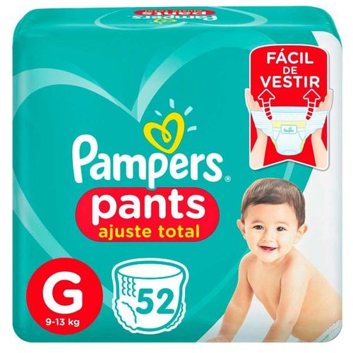 Fraldas Descartáveis Pampers Pants Ajuste Total G com 52 Unidades