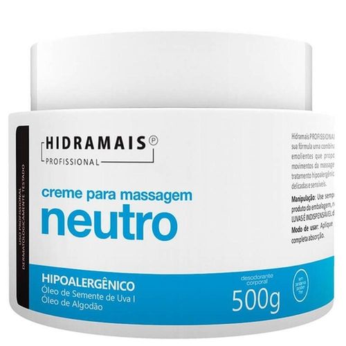 Creme para Massagem Neutro Hipoalergênico Hidramais 500g