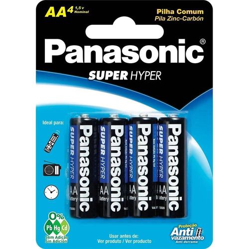 Pilhas Panasonic AA 3Ssh com 4 Unidades