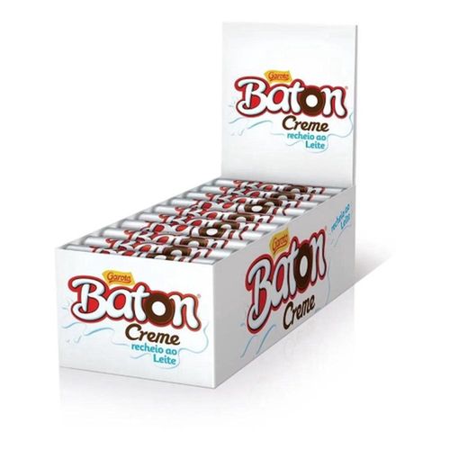 Display com Chocolates Baton Creme Recheio ao Leite Garoto com 30 Unidades com 16g