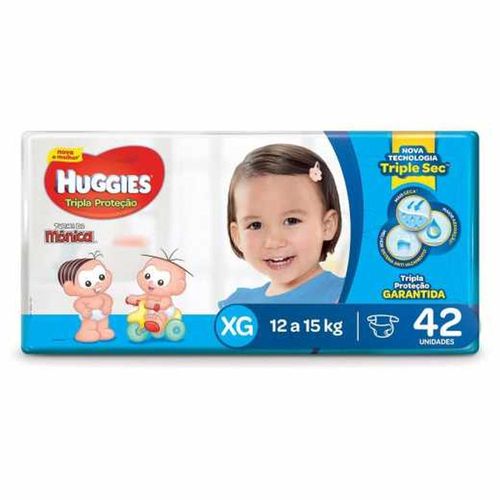 Fralda Huggies Turma da Mônica Tripla Proteção XG com 42 unidades