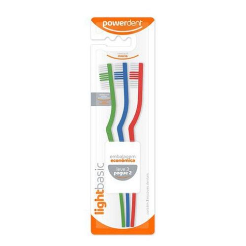 Powerdent Escova Dental Light Plus Macia Pague 2 e Leve 3 Unidades