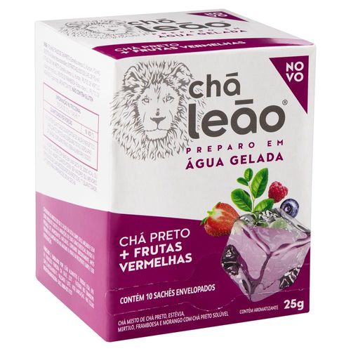 Chá Leão Preto Sabor Frutas Vermelhas com 10 Sachês