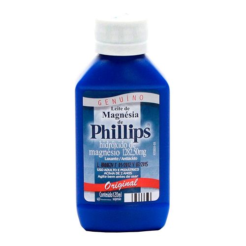 Leite de Magnésia de Phillips 1282,50mg/15ml Suspensão de Uso Oral Sabor Tradicional Frasco 120ml