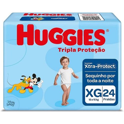 Fraldas Descartáveis Roupinha Huggies Tripla Proteção Mega XG com 24 Unidades