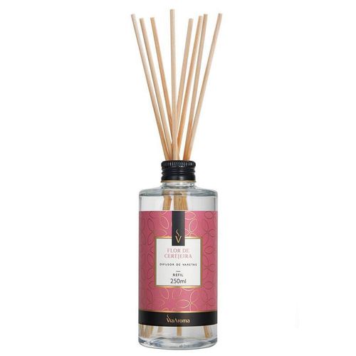 Via Aroma Líquido Difusor de Aromas com Varetas Flor de Cerejeira Refil 250ml