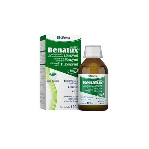 Benatux 2,5mg/ml + 25mg/ml + 11,25mg/ml Xarope 120ml
